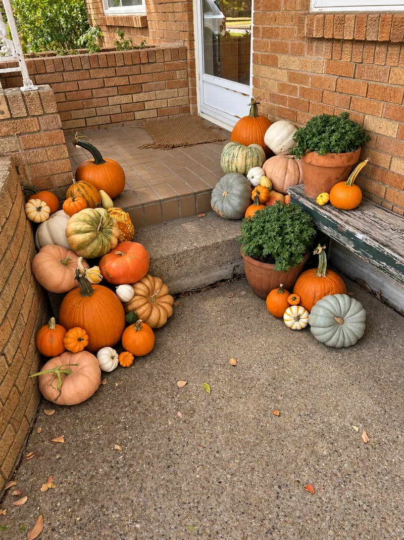 Cozy Welcome pumpkin display example